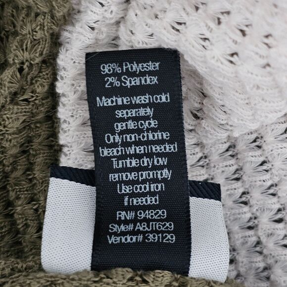 Daytrip - Sweater Waffle Knit - Size M - Cream Green Copper Colorblock - Picture 10 of 10